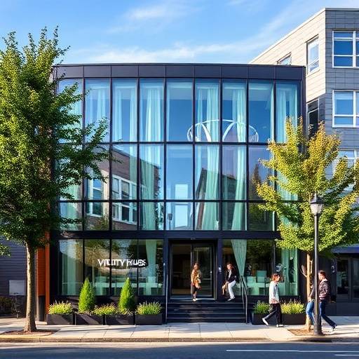 Exterior view of the Vitality Hub office building in Seattle, Washington
